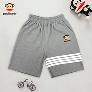 大嘴猴（paul frank）童裝兒童短褲2025夏季新款寬松舒適中大童休閑運動(dòng)時(shí)尚男女童上衣 55AB灰色 120