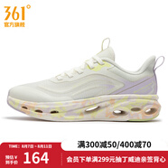 361度女鞋運(yùn)動(dòng)鞋夏季新款透氣型格跑鞋 羽毛白/微葡萄紫 36