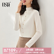 歐莎（OSA）【多色可選】半高領(lǐng)長(cháng)袖T恤女士2025年秋冬季內搭打底衫上衣百搭 米白色A M