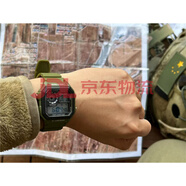 綠色黑色30M-50M防水戰術(shù)手表電子表夜光顯示功能軍迷手表配 綠色 中號_145-165_毫米