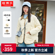 坦博爾輕薄餅干羽絨服女短款翻領(lǐng)保暖時(shí)尚韓版外套TD236266 黃油蜜 L 170/92A