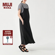 無(wú)印良品（MUJI） 女式 泡泡紗吊帶連衣裙 BC06CC3S 吊帶裙 裙子長(zhǎng)裙 黑色 S-M