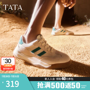 他她（TATA）男士阿甘男鞋復(fù)古德訓(xùn)鞋男運(yùn)動(dòng)休閑鞋厚底板鞋小白鞋PCB01AM3 米/綠 39