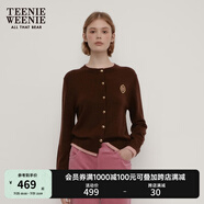 Teenie Weenie小熊針織開衫女春季軟糯舒適簡約休閑通勤針織毛衣外套女 棕色 S (160)