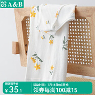 AB母親節(jié)女士純棉無(wú)袖背心舒適圓領(lǐng)印花媽媽上衣汗衫家居服 迎春花 2XL