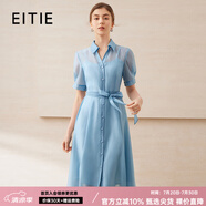 愛特愛（EITIE）【通透網(wǎng)紗襯衫連衣裙】夏日清爽通勤2025夏季新款女裙B2507658 洗水藍(lán)32 L (165)