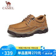 駱駝（CAMEL）磨砂牛皮男士工裝大頭休閑皮鞋 G13A307163 駝色 43 