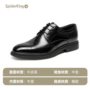 蜘蛛王（SPIDER KING）2025年男士秋季真皮商務休閑皮鞋 黑色 38