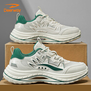 德?tīng)柣荩―EERWAY）男鞋子男2025秋冬季板鞋男士網(wǎng)面小白鞋潮流休閑運動(dòng)鞋 米綠 44