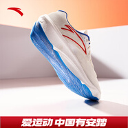 安踏毒刺|男鞋運(yùn)動鞋軟底網(wǎng)面透氣跑步鞋休閑運(yùn)動鞋男士 【路霸】 象牙白/正藍(lán)-5 42