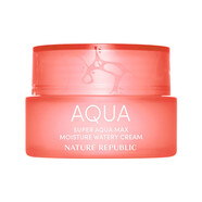 自然樂園（NATURE REPUBLIC）韓國NATUREREPUBLIC自然樂園AQUA水乳精華面霜海藍水潤清爽溫和 粉色面霜80ml 干性膚質用