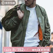 馬登工裝 美式空中MA1飛行員夾克軍事風(fēng)短款外套復古棒球服男潮春上衣 綠色 2XL