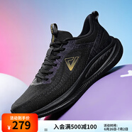 匹克態(tài)極跑鞋男士新款輕彈透氣軟彈防滑耐磨休閑運動(dòng)鞋 黑色/金色 41