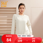 361度運動衛(wèi)衣男秋冬新款加絨圓領(lǐng)套頭運動絨上衣男簡約百搭服飾御寒保 【女款】奶糖白【4801D】 2XL