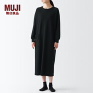 無印良品 MUJI 女式 毛圈 寬松版 連衣裙 FD1JBA3A 衛(wèi)衣裙 黑色 XL(165/92A)