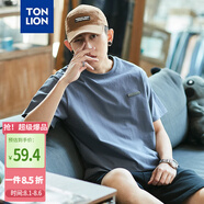 唐獅（TonLion）2025夏男短袖貼標圓領T恤 墨藍/二批 M