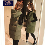 矜持范秋冬新款大碼女裝中長(cháng)款女士馬甲外套女200斤胖妹妹寬松顯瘦服潮 綠色 XL 【建議120140斤】