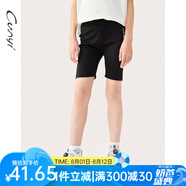 純一良品（CUNYI）童裝女童打底褲女孩短褲夏季新款中大童時尚高彈力修身五分褲 黑色 170 cm
