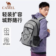 駱駝（CAMEL）戶外輕便登山包專業(yè)徒步旅行旅游背包休閑運(yùn)動學(xué)生雙肩包 銀灰色