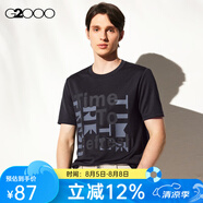 G2000【吸濕排汗】G2000男裝FW23商場(chǎng)新款吸濕排汗速干透氣印花短袖T恤 商場(chǎng)新款-黑色-時(shí)尚剪裁-無(wú)彈 S