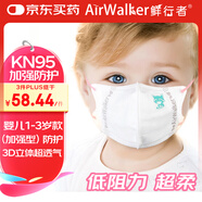 鮮行者（AirWalker）超透氣寶寶KN95口罩嬰兒1-3歲【加強型】3D立體 防病毒霧霾沙塵