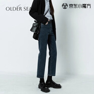 OLDER SEA藍灰九分直筒牛仔褲女夏季2025年新款高腰顯瘦小個子煙管褲子女 藍灰色 4XL 32（建議140-150斤）