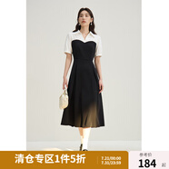 獨(dú)束【束型系列】大碼郁金裙雙版型拼接連衣裙女新款顯瘦氣質(zhì)裙子 蘋(píng)果型加長(zhǎng)-短袖版 M (尺碼：1)