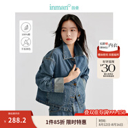 茵曼（INMAN）章若楠同款復古休閑女裝短款牛仔外套2025年秋季新款長袖上衣 牛仔藍-翻袖款-18438199 L