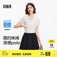 森馬（Semir）POLO衫女涼感抗菌修身襯衫2025夏刺繡休閑通勤套頭衫109325115001