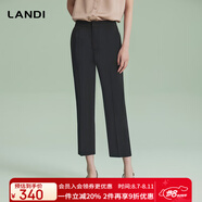 藍(lán)地（LANDI）[百搭經(jīng)典]LANDI煙墨黑氣質(zhì)修身直筒正裝褲西裝褲夏新品 煙墨黑 M