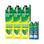 好來（DARLIE）牙膏(原黑人)雙重薄荷牙膏含天然薄荷精華自然清新含氟牙膏家庭裝 【雙重薄荷】 225g*3支 +贈(zèng)40g*2 黑人
