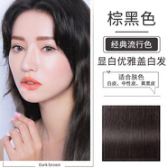 泡泡出彩染發(fā)膏植物流行色顯白染發(fā)劑黑色男女純遮蓋白發(fā)時(shí)尚自己在家染發(fā) 棕黑色(可蓋白發(fā))