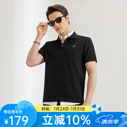 G2000【多色可選】男POLO衫夏休閑短袖涼感透氣男裝簡約通勤商務 刺繡款-黑色 S/165