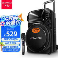 山水（SANSUI） A12-66廣場(chǎng)舞音響戶外K歌重低音藍(lán)牙音響便攜式移動(dòng)舞臺(tái)拉桿音箱大功率擴(kuò)音器 旗艦plus版（12寸重低音+單麥）