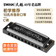 天鵝（SWAN）10孔布魯斯口琴升級款黑色C調(diào)