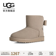 UGG秋季新款女士保暖蝴蝶結(jié)短靴雪地靴1174494CBBLG|鵝卵石灰色40