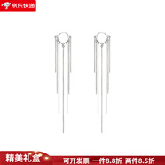 CAROMAY長流蘇墜耳環(huán)女百搭小眾設(shè)計感輕奢感長款氣質(zhì)簡約耳飾 銀色