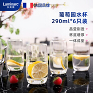 樂美雅（Luminarc）玻璃杯直身杯水杯茶杯涼白開水杯子牛奶果汁杯奶茶飲料杯290ml6只