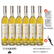通化【2支裝各500ml】吉林通化冰紅葡萄酒甜型酒低度微醺女士紅酒果酒 【禮盒需備注】冰白500ml*6瓶送