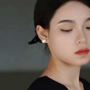 墨利亞（Meliades）s925貝珠珍珠耳釘 氣質(zhì)時(shí)尚流行炫彩耳飾 銀耳釘 禮物女生閨蜜 炫彩貝珠珍珠銀耳釘10MM