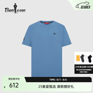 比音勒芬2025夏季新款透氣圓領(lǐng)防曬短袖T恤休閑簡(jiǎn)約親膚男士上衣日常通勤 69藍灰色 L （105）