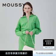 moussy 女裝新款拉鏈半開領(lǐng)松緊腰針織連衣裙女010GSK80-0910 031淺綠色 M 00002