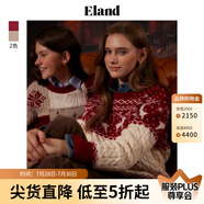ELAND【新年戰(zhàn)袍】衣戀紅色毛衣女小鹿圖案含綿羊毛柔軟保暖長袖毛衫20 紅色(20)Red L 170