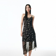 太平鳥(niǎo)【商場(chǎng)同款】吊帶碎花連衣裙女2025新飄逸雪紡裙子長(cháng) 棕色 XL 170