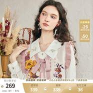 兩三事梵高v領(lǐng)針織馬甲女春季2025新款無(wú)袖毛衣綁帶背心 銀河甜心 奶杏色 S
