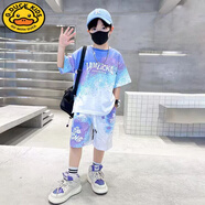 G.DUCKKIDS男童運(yùn)動(dòng)套裝2025夏季新款兒童速干薄款透氣籃球服寬松短袖兩件套 紫色 【星空漸變套裝】 150 【建議身高140cm左右】