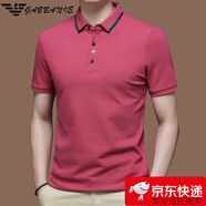 奇阿瑪尼亞短袖t恤男士純棉翻領(lǐng)夏季新款高端休閑冰絲polo衫 8813紅色 M 165【建議95-120斤】