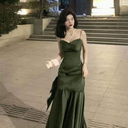蕉京胖妹妹成人禮服女18嵗禮服裙子學(xué)生連衣裙復(fù)古綠色吊帶2024春季新 綠色 收藏關(guān)注優(yōu)先 S (建議80-95斤)