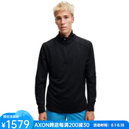 昂跑（On）男士T恤1/4半拉鏈立領(lǐng)休閑運動套頭衫春夏保暖舒適上衣ONFB04P Black M