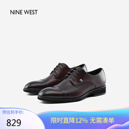 NINE WEST/玖熙簡約拼接商務(wù)男士皮鞋百搭皮鞋男 NB380002CC 深咖41